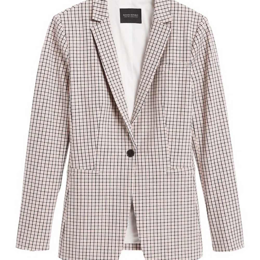 Never Worn, with Tags! Banana Republic Women's Pink Plaid Blazer - Long & Lean